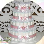 Locação Bolo de Fraldas Chá de Bebe Menina Rosa