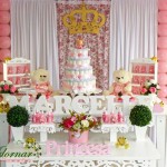 Aluguel Decoração Chá de Bebê Tema Princesa Ursa Rosa e Branco