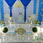 Aluguel Decoração Urso Príncipe Festa Infantil Azul e Branco
