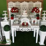Aluguel Decoração Casamento Vermelho e Branco Com Biombo
