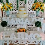 Aluguel Decoração Aniversários Adultos Amarelo e Branco