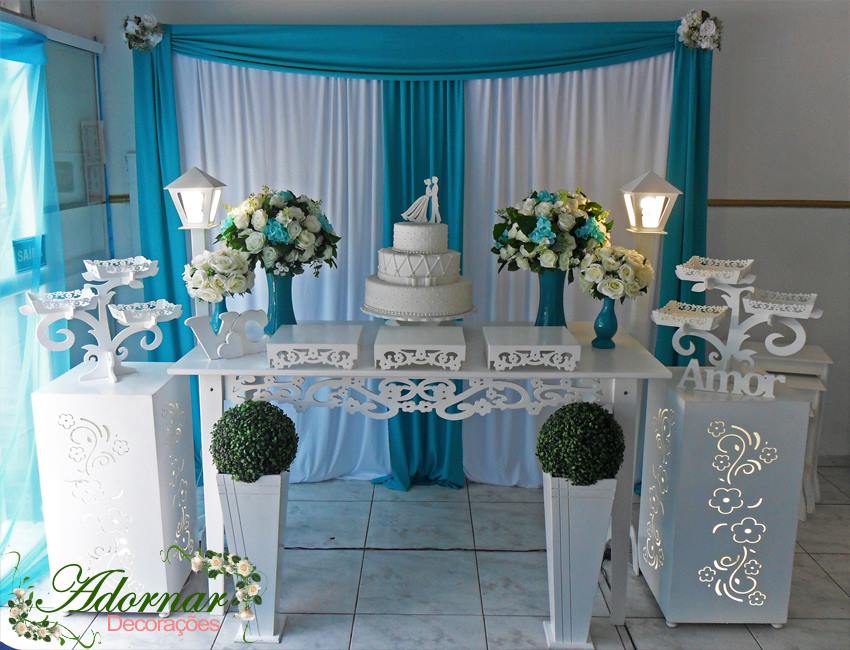 Decoração Casamento Azul Tiffany e Branco