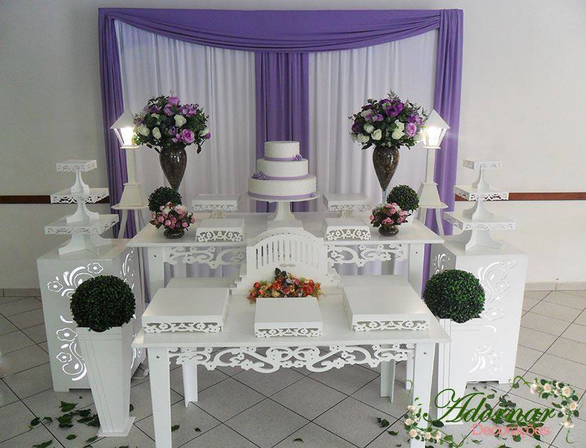 Decoração Casamento Lilás e Branco