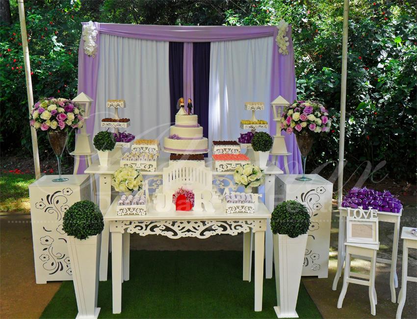 Decoração Casamento Lilás Roxo e Branco