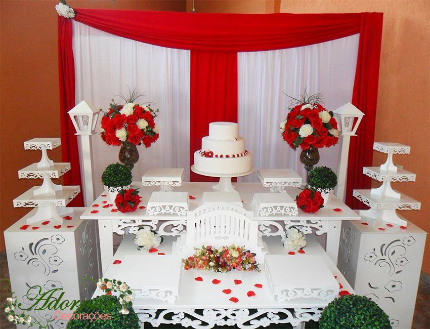 Decoração Casamento Vermelho e Branco