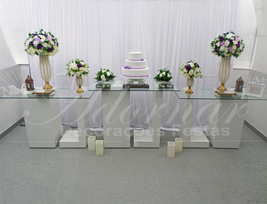 Decoração Casamento Lilás Roxo e Branco