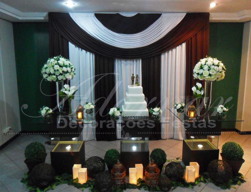 Decoração Casamento Branco e Marrom
