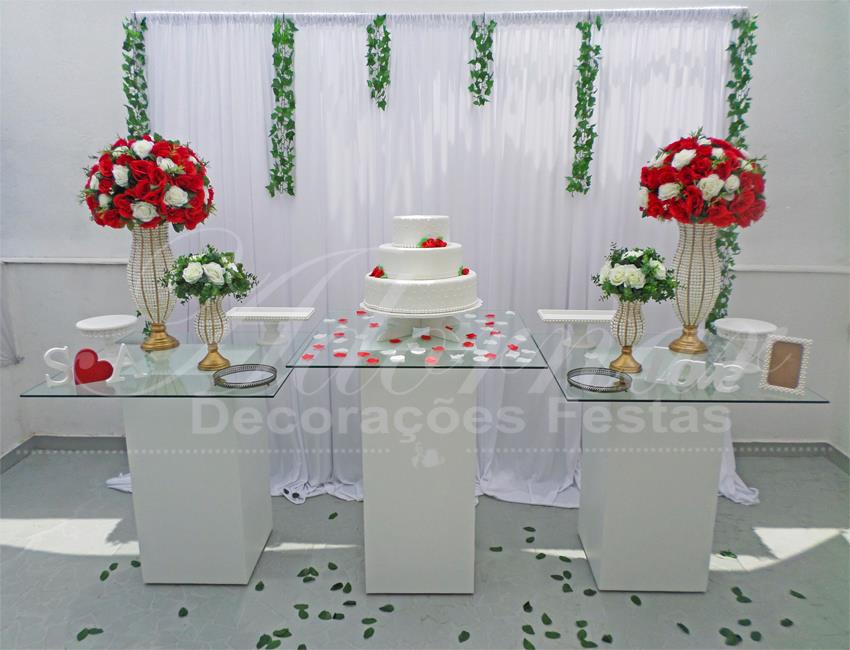 Decoração Casamento Vermelho e Branco