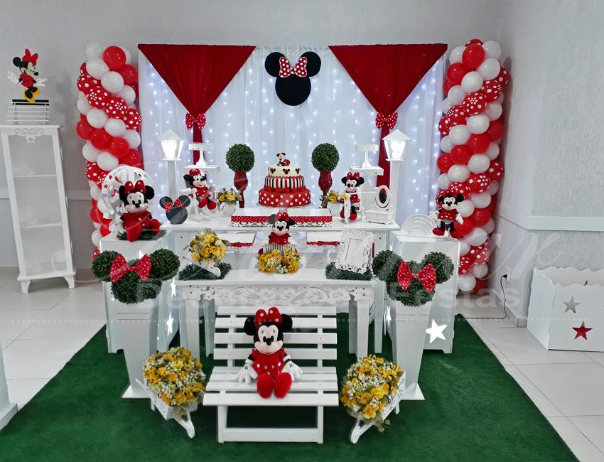 Decoração Minnie Vermelha c/Led