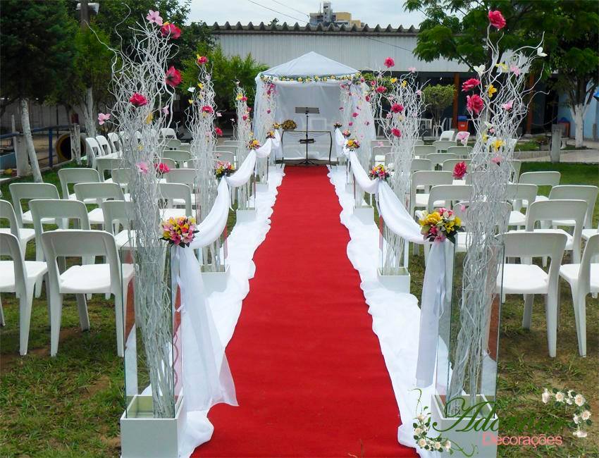 Decoração Casamento Rosa e Amarelo