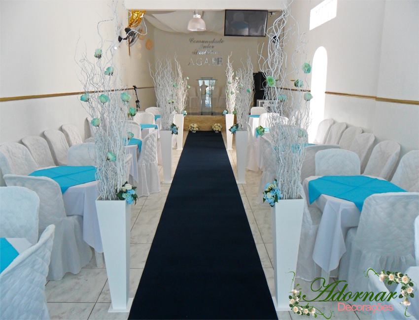Decoração Casamento Azul Tiffany e Branco