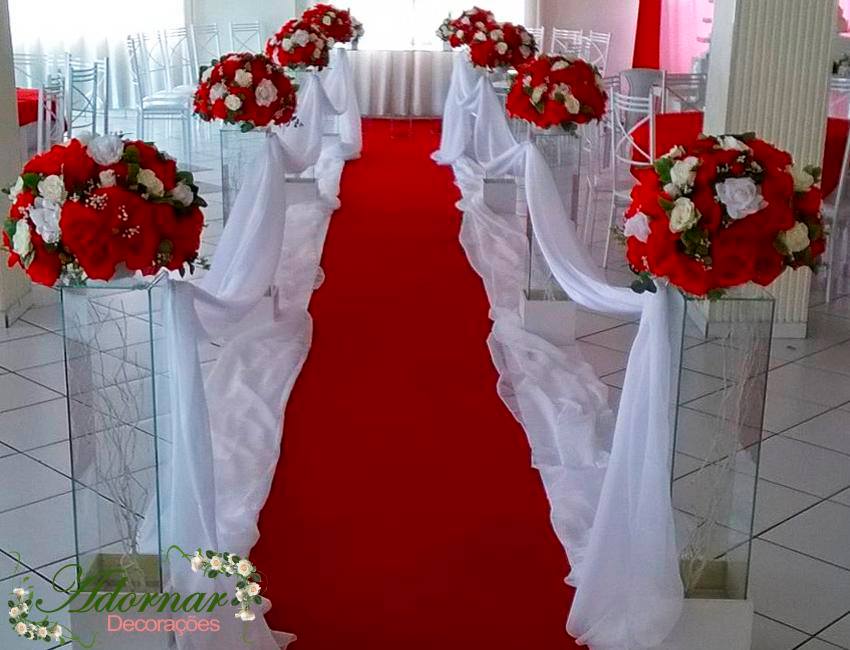 Decoração Casamento Vermelho e Branco
