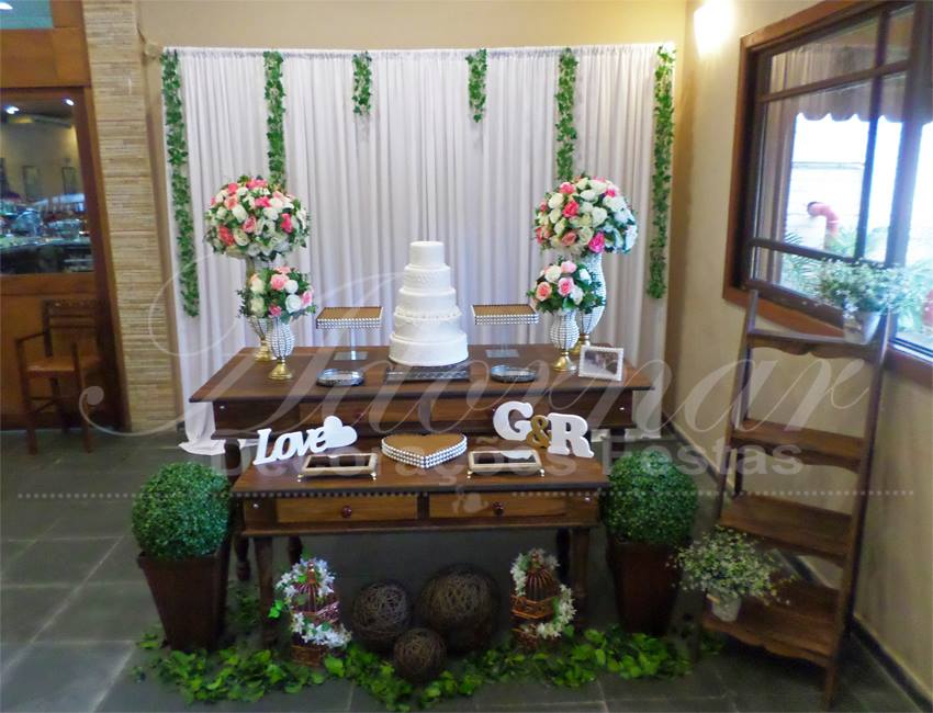 Decoração Casamento Rosa e Branco