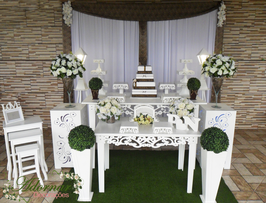 Decoração Casamento Dourado e Branco