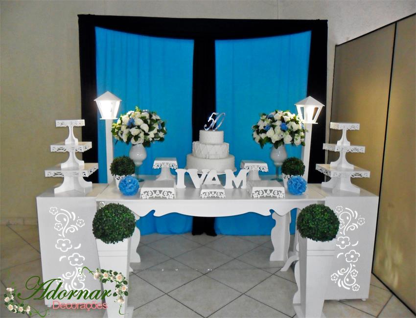 Decoração Aniversário Adulto Azul Claro e Marinho