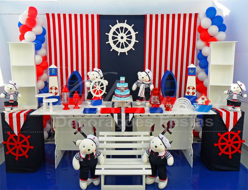 Decoração Chá de Bebê Urso Marinheiro