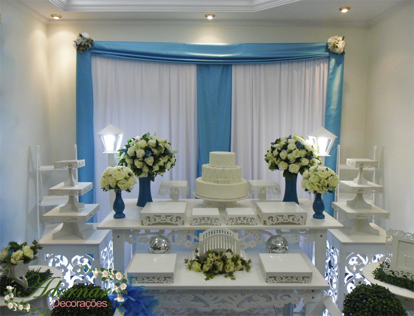 Decoração Casamento Azul Tiffany e Branco