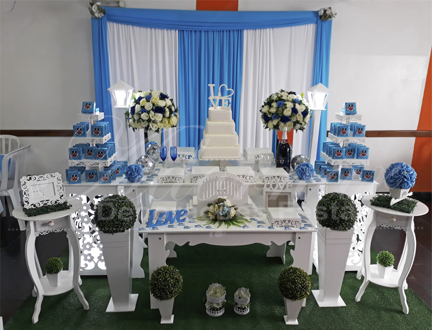 Decoração Casamento Azul e Branco