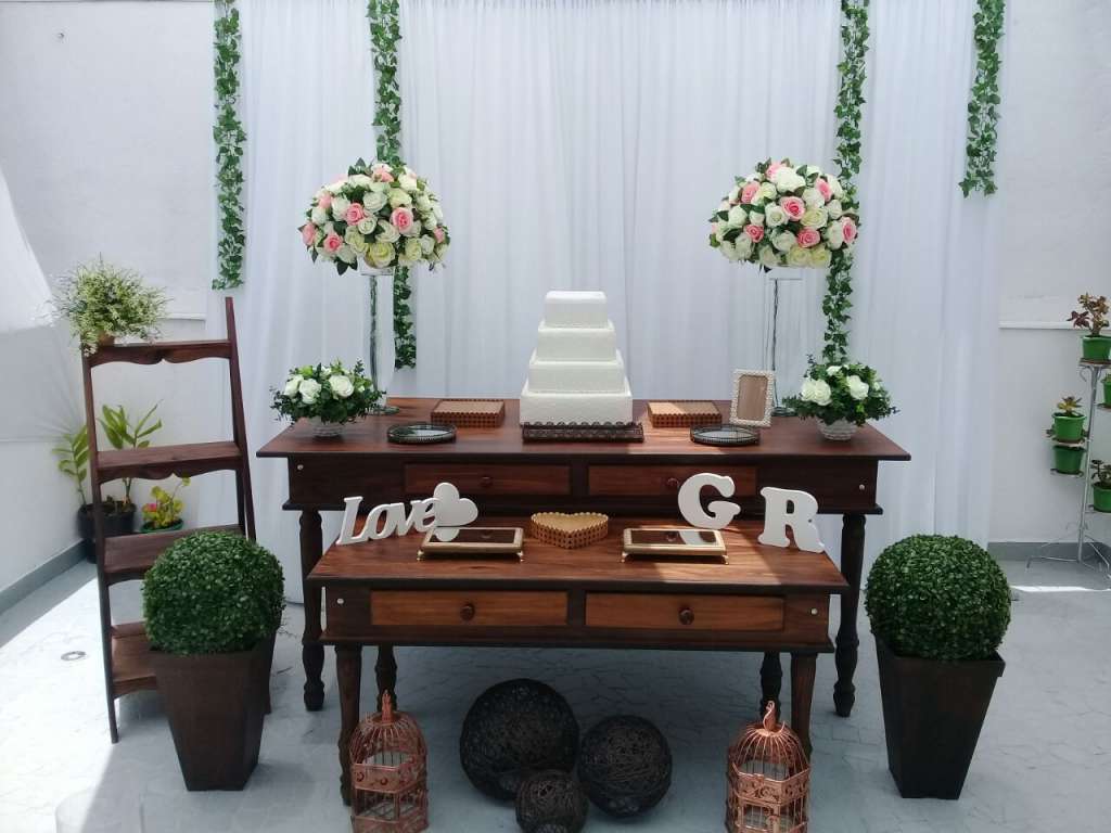 Decoração Casamento Rosa e Branco