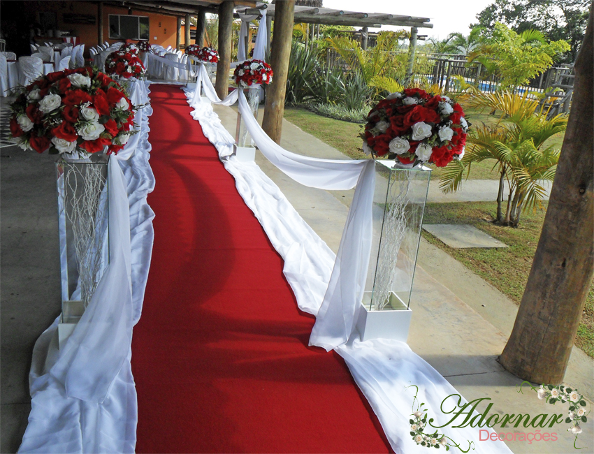 Decoração Casamento Vermelho e Branco