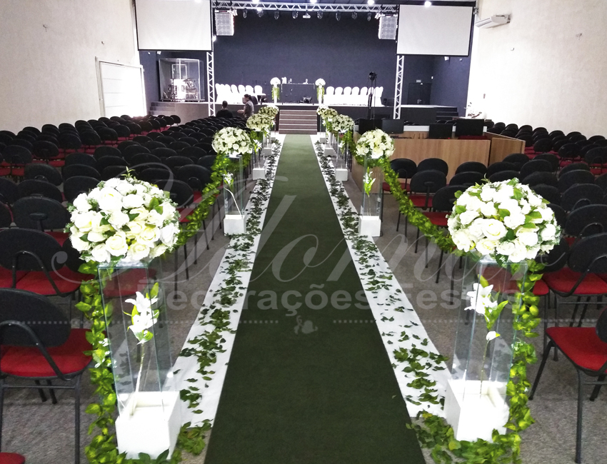 Decoração Casamento Branco e Verde