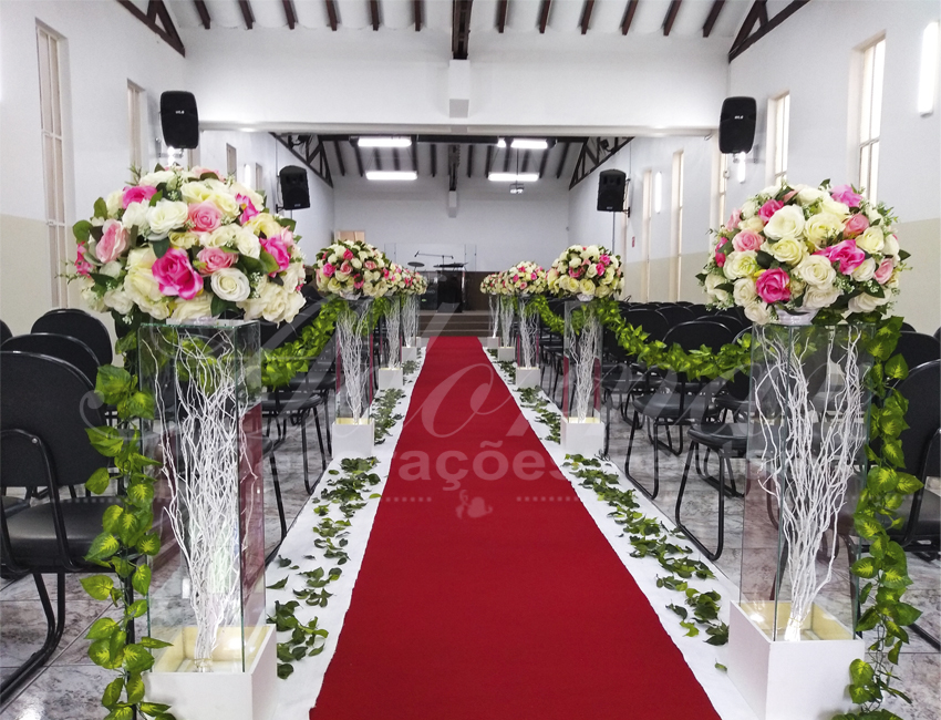 Decoração Casamento Rosa e Branco