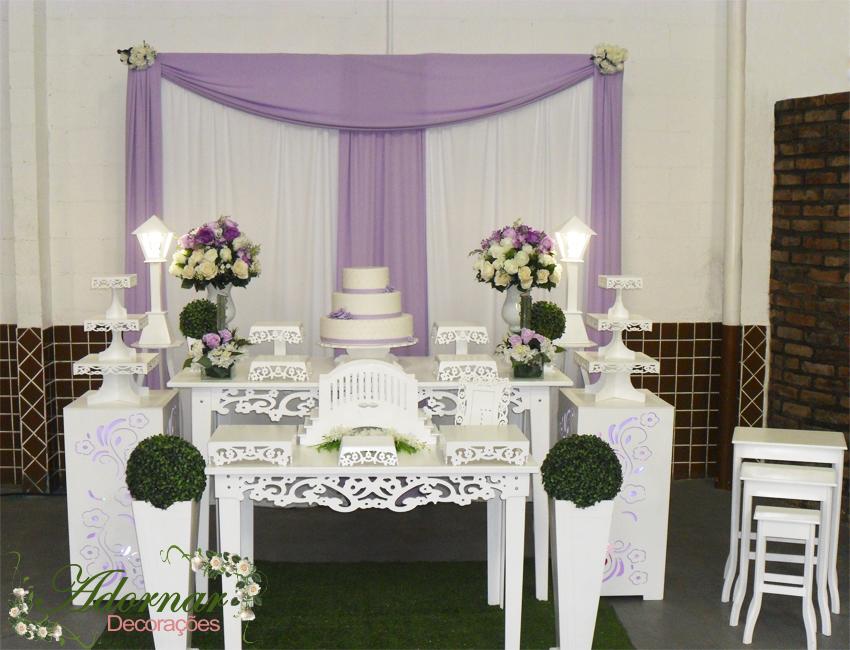 Decoração Casamento Lilás e Branco