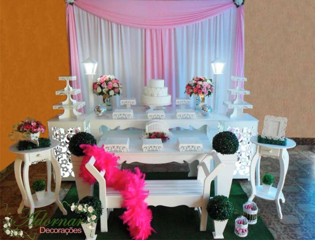Decoração Casamento Rosa e Branco