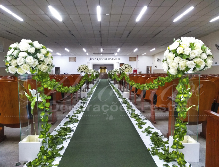 Decoração Casamento Branco e Verde