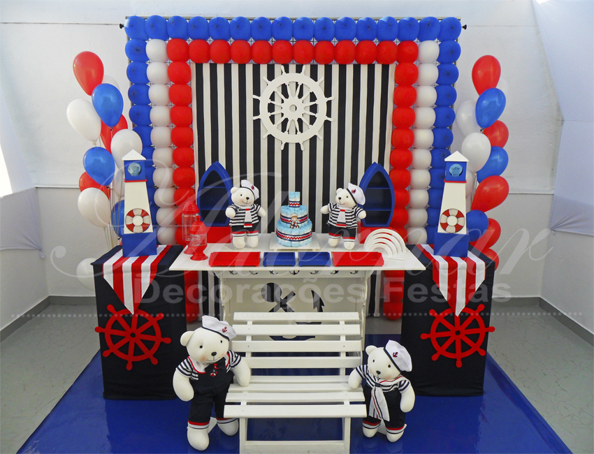 Decoração Chá de Bebê Urso Marinheiro